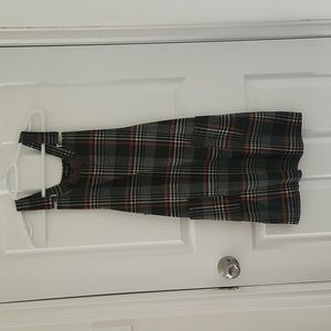 Eclipse Plaid Overall Pocket Dress Size Small